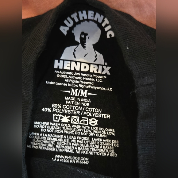 Authentic Jimi Hendrix 'Voodoo Child' Black Long Sleeve Tee, Size M - Picture 4 of 7